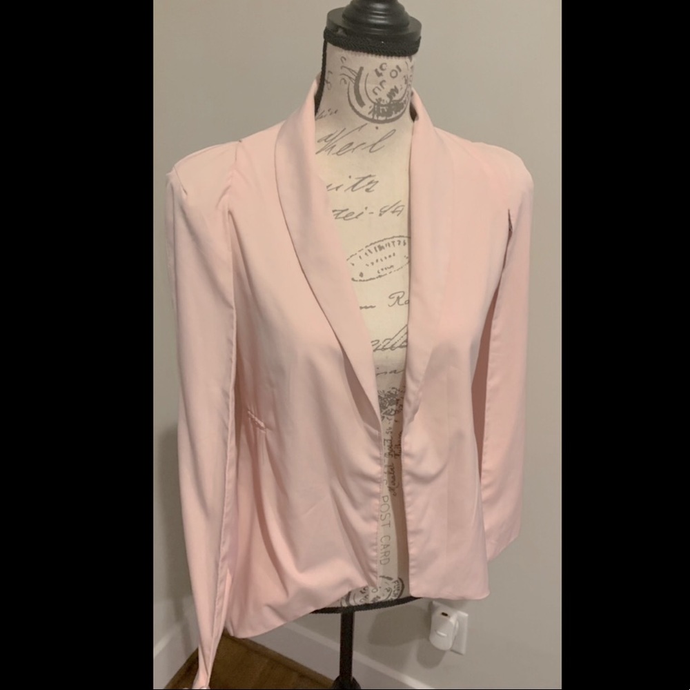 Pink blazer cape